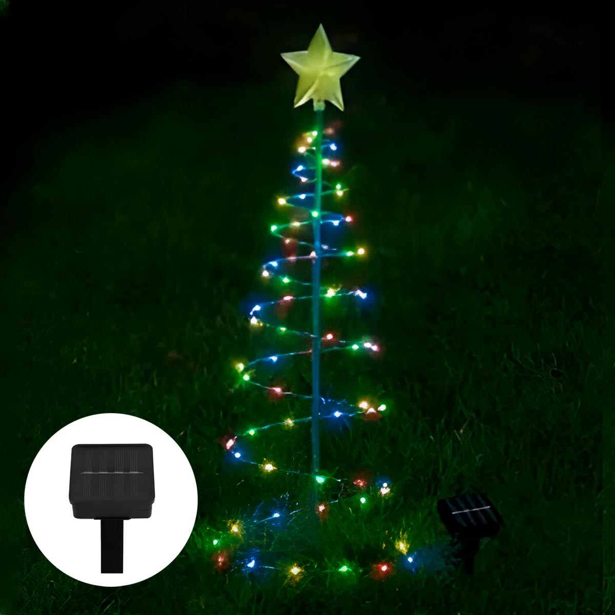 Árbol de Navidad Solar Espiral - Ilumina tu Jardín con Estilo! ✨