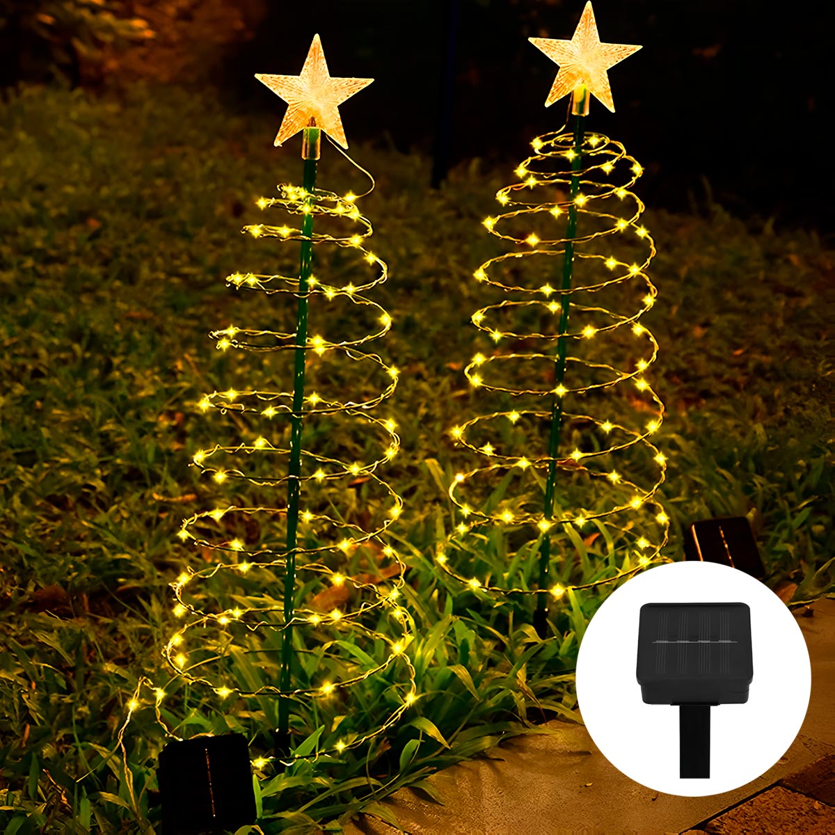 Árbol de Navidad Solar Espiral - Ilumina tu Jardín con Estilo! ✨